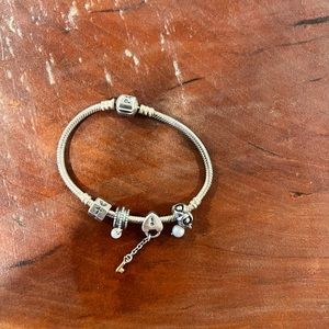 Pandora Sterling Silver Bracelet with Charms